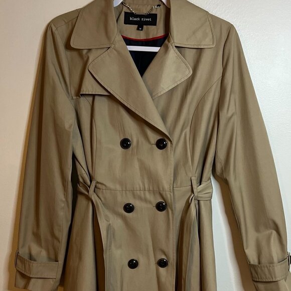 Black Rivet Jackets & Blazers - Black Rivet by Wilson’s Leather Tan Trench Coat Size Medium